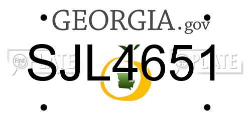 SJL4651 Georgia License Plate