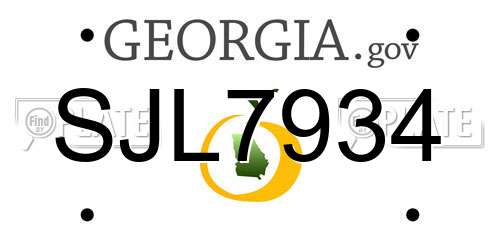 SJL7934 Georgia License Plate