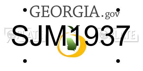 SJM1937 Georgia License Plate