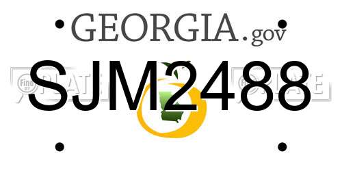 SJM2488 Georgia License Plate