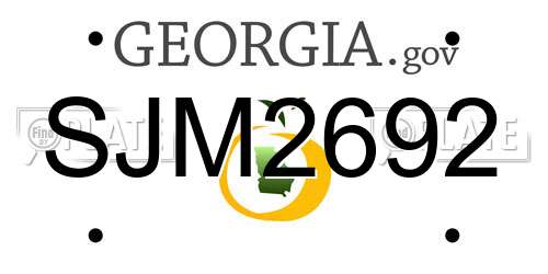 SJM2692 Georgia License Plate