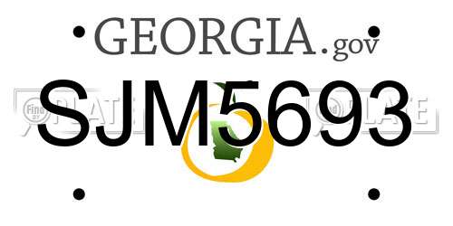 SJM5693 Georgia License Plate
