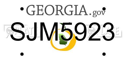 SJM5923 Georgia License Plate