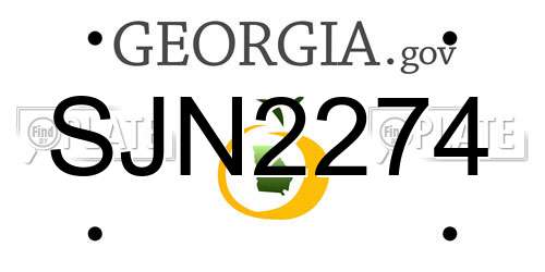 SJN2274 Georgia License Plate