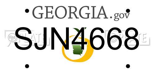 SJN4668 Georgia License Plate