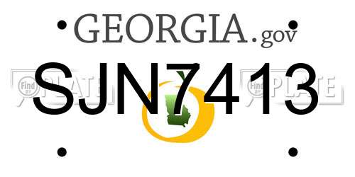 SJN7413 Georgia License Plate