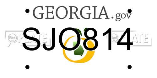 SJO814 Georgia License Plate
