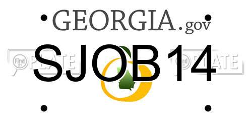 SJOB14 Georgia License Plate