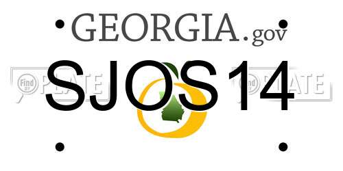 SJOS14 Georgia License Plate