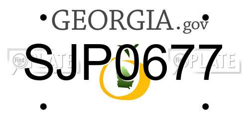 SJP0677 Georgia License Plate