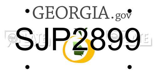 SJP2899 Georgia License Plate