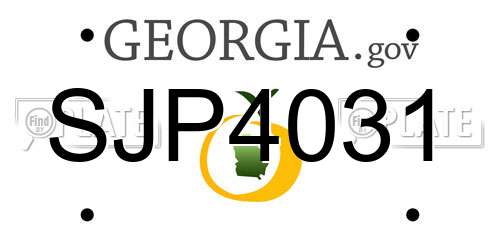 SJP4031 Georgia License Plate