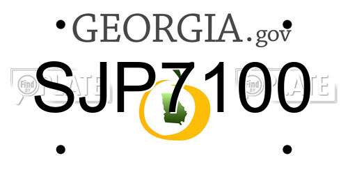 SJP7100 Georgia License Plate