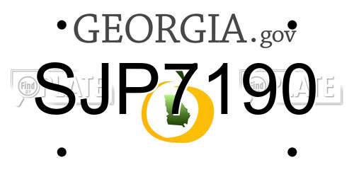 SJP7190 Georgia License Plate