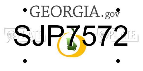 SJP7572 Georgia License Plate