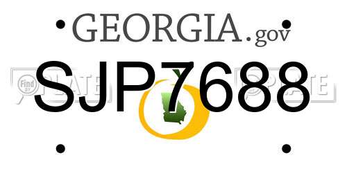 SJP7688 Georgia License Plate