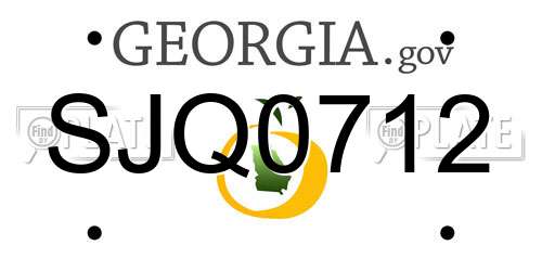 SJQ0712 Georgia License Plate