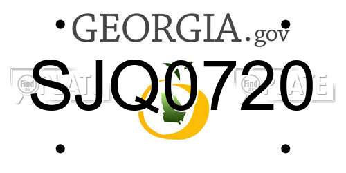 SJQ0720 Georgia License Plate