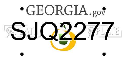SJQ2277 Georgia License Plate