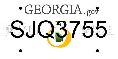 SJQ3755 Georgia License Plate