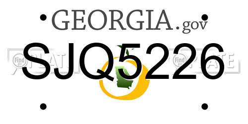 SJQ5226 Georgia License Plate