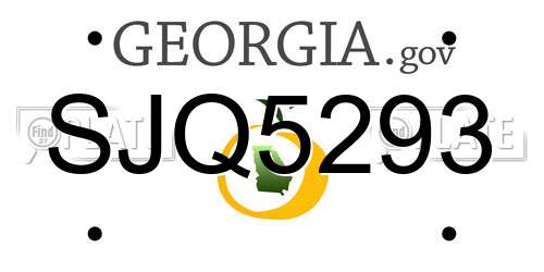 SJQ5293 Georgia License Plate