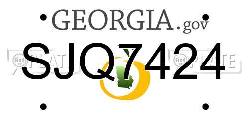 SJQ7424 Georgia License Plate