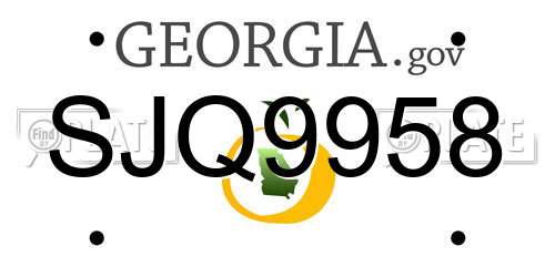 SJQ9958 Georgia License Plate