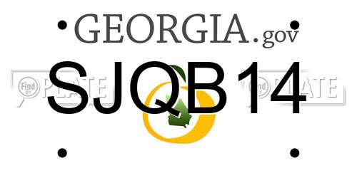 SJQB14 Georgia License Plate