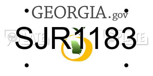 SJR1183 Georgia License Plate