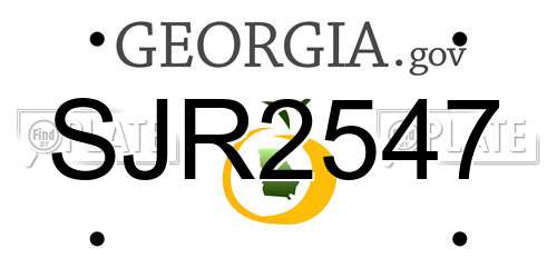 SJR2547 Georgia License Plate