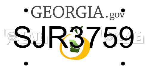 SJR3759 Georgia License Plate