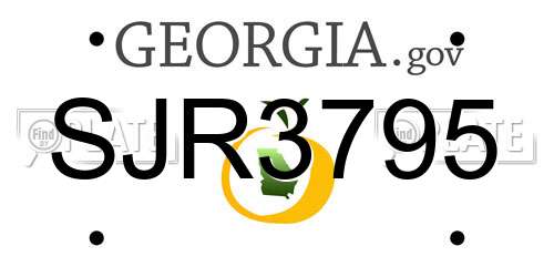 SJR3795 Georgia License Plate