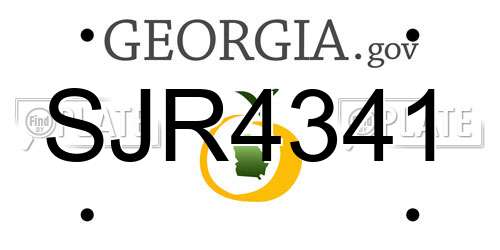 SJR4341 Georgia License Plate