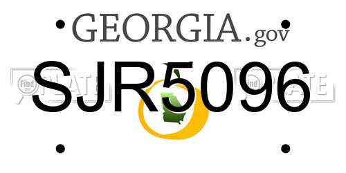 SJR5096 Georgia License Plate