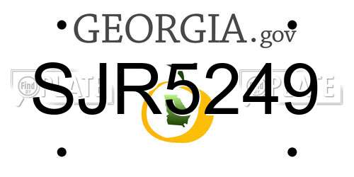 SJR5249 Georgia License Plate