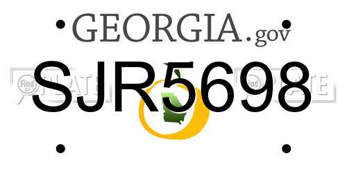 SJR5698 Georgia License Plate