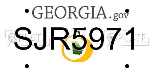 SJR5971 Georgia License Plate