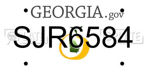 SJR6584 Georgia License Plate