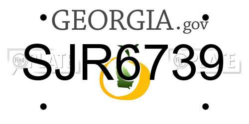 SJR6739 Georgia License Plate