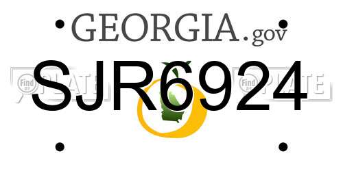 SJR6924 Georgia License Plate