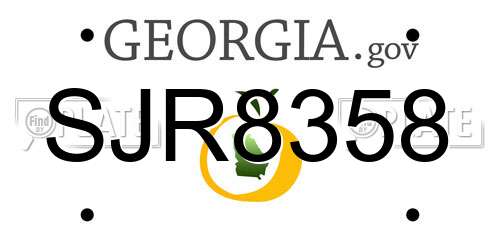 SJR8358 Georgia License Plate