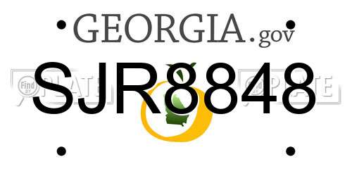 SJR8848 Georgia License Plate