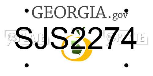 SJS2274 Georgia License Plate