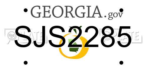 SJS2285 Georgia License Plate