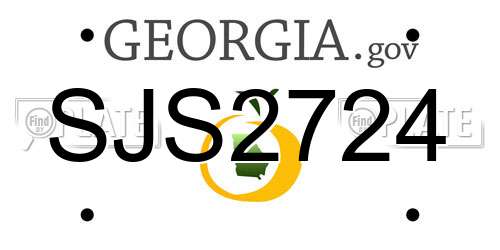 SJS2724 Georgia License Plate