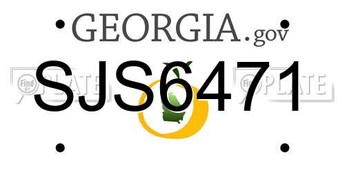 SJS6471 Georgia License Plate