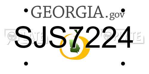 SJS7224 Georgia License Plate