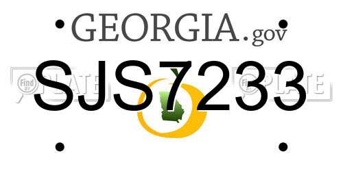 SJS7233 Georgia License Plate