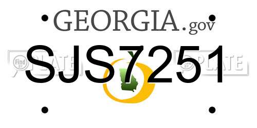 SJS7251 Georgia License Plate
